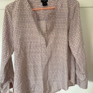 Ann Taylor Light Pink Geometric Print Blouse